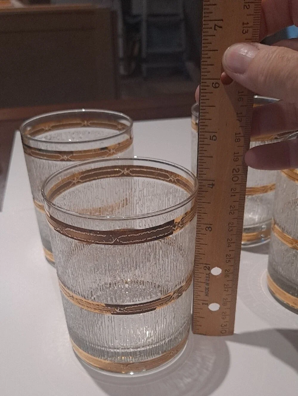 Vintage CULVER  Icicle Pattern DOF  Glasses - 22K Gold Bands.  MCM 60's.